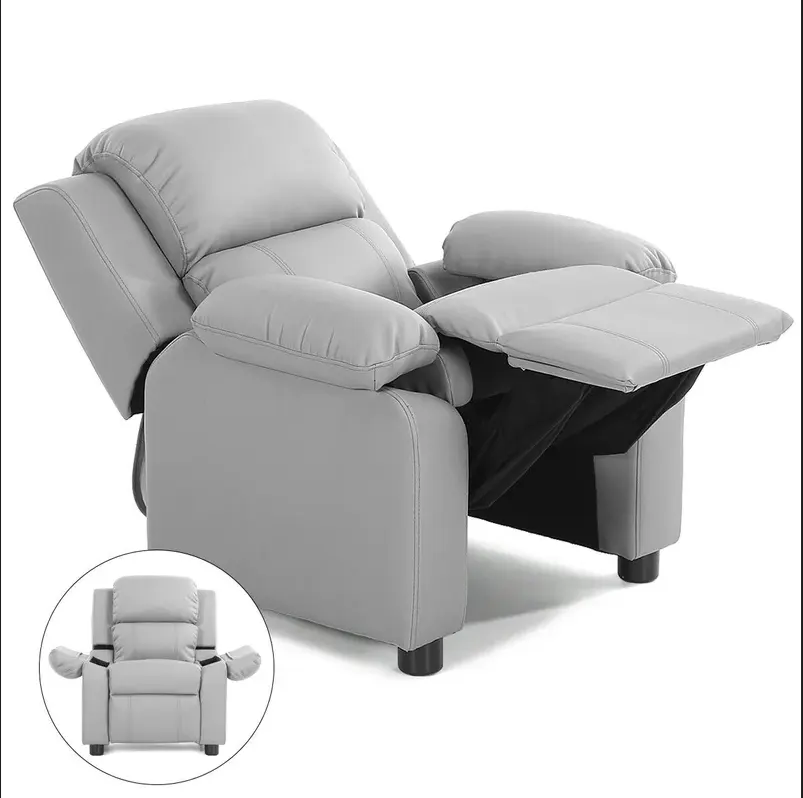 Geeksofa Christmas Gift European Style Micro Fabric Kids Recliner Mini Armchair Children Furniture With Hide Away Arm Storage