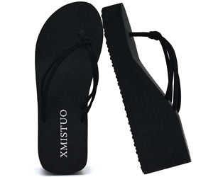 Sandales compensées épaisses pour femmes pour l'été 2025, EVA augmentant la <span class=keywords><strong>taille</strong></span>, antidérapantes, anti-odeurs, sandales tongs populaires - Product Image 1