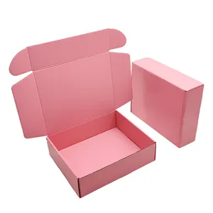 25X20X7Cm Gepersonaliseerde Postpakket Mailer Roze Caja De Color Carton Kartonnen Wimper Kleding Doos Verpakking