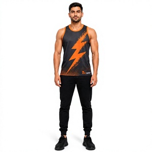 Débardeur de sport personnalisé pour hommes, sublimation, vente en gros, marque privée, veste d'entraînement athlétique, séchage rapide, respirant, polyester, musculation - Product Image 1