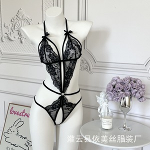 Lencería Sexy Manyu, Body de Encaje para Mujer, Diseño Tentador con Aberturas, Conjunto de Lencería No Removible, Modelo 9254 - Product Image 1