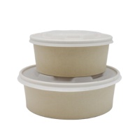 Oem Odm Fruit Salade Kom Pla Pe Gecoat Biologisch Afbreekbare Verpakking Poke Bowls Hot Voedsel Te Gaan Kraft Kom Met Papier deksel