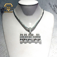 Pendentif Hip Hop lettre personnalisé brillant pour hommes rappeur VVS1 Moissanite chaîne charme HPA Flash pendentif glacé