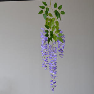 Flores de Glicinia Artificiales al por Mayor IJ046, 105 cm, 3 Ramas, Flores Colgantes de Glicinia Artificiales de Alta Calidad para Decoración de Bodas y Fiestas - Product Image 4