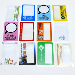 Promotional Gifts Custom Logo Credit Card Magnifier Pocket Plastic Magnifying Glass Business Cards for Wallet