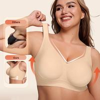 Soutien-gorge push-up sans armatures respirant pour femme, motif léopard, avec quatre agrafes, en gelée, vente en gros, haute qualité