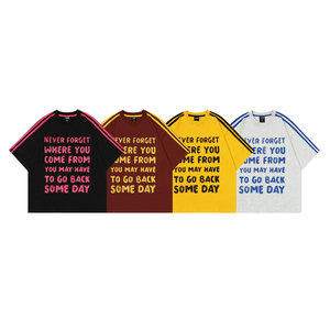 T-shirt pour homme de haute qualité 100% coton, surdimensionné, taille plus, manches courtes, slogan personnalisé imprimé, style formel, respirant, tricoté - Product Image 1