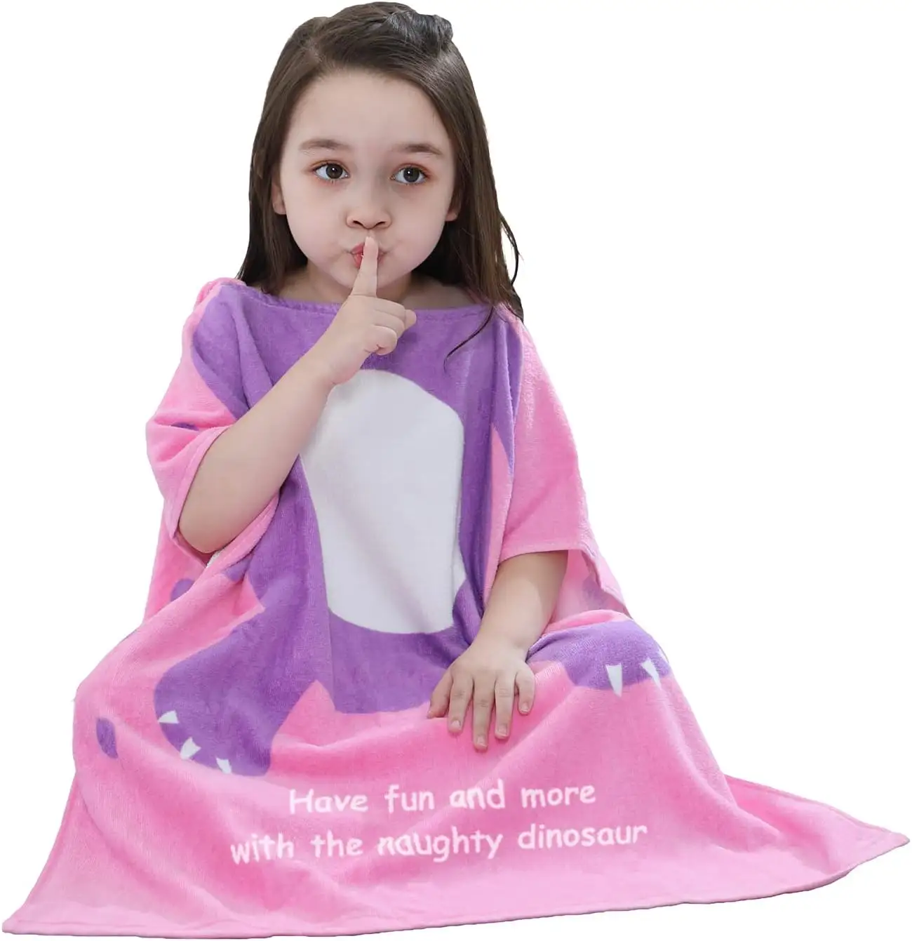 Trẻ em tùy chỉnh màu hồng towelling sang trọng độc đáo phong cách mới Poncho trùm đầu cho trẻ em áo choàng tắm