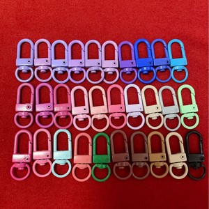 Porte-clés en métal coloré, forme ovale, léger, accessoire de bricolage, usage général - Product Image 4
