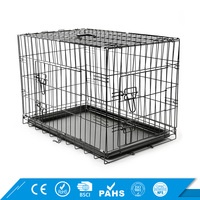 Niche Double porte en métal pliable pour chien, Cage robuste pour animaux domestiques