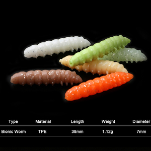 เหยื่อปลอม Spinpoler ขนาด 38 มม./1.12 กรัม คุณภาพสูง แบบลอยน้ำ รูปทรงหนอน ขนาด 38 มม. เรืองแสง UV สำหรับตกปลาในน้ำจืด - Product Image 2