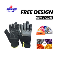 Gants mi-doigts souples et respirants en microfibre texturée, avec bracelet réglable antidérapant, résistants à l'abrasion et durables