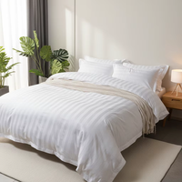 Ensemble de literie d'hôtel en gros 100% coton blanc pur épaissi écologique Ensemble de housse de couette 4 pièces 300 fils toutes saisons