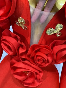 Nuovo Abito Elegante da <span class=keywords><strong>Donna</strong></span> per Feste e Club, Senza Maniche, Aderente, con Fiori 3D, Lussuoso per Celebrità e Compleanni - Product Image 3