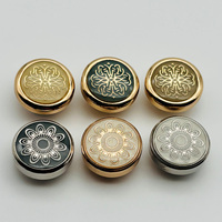 Bouton-pression métallique à motif floral doré bicolore bleu sarcelle avec bord biseauté pour Thobe Kandura Dishdasha 12mm