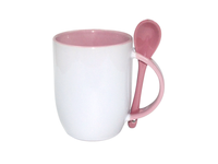 Tasses en céramique vierges de 12 oz pour sublimation couleur avec motifs imprimables – Vente en gros – Taza con Cuchara de 12 oz avec sublimation