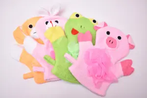 Brosses de bain douces pour enfants et bébés Serviettes de bain cartoon Animal ShapA Gant de toilette pour le bain