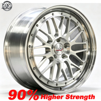 Juego de 2 Ruedas Forjadas Multirradio de 20 Pulgadas, 5x112 5x114.3 5x120, con Acabado Pulido y Borde Pulido para BMW, Audi, Porsche, Tesla, Toyota