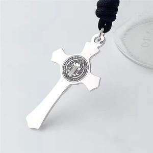 Rosario Religioso de Acero Inoxidable Antideslustre, Artículos Religiosos Católicos, Collar con Colgante de Cruz para Hombre - Product Image 5