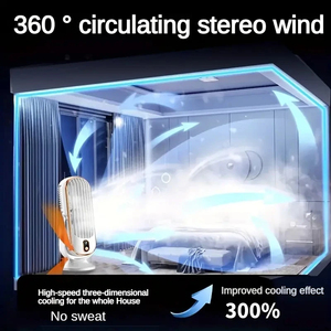 Produits pour la maison intelligente, refroidisseur d'air domestique à double moteur et grande batterie, ventilateur de refroidissement à 5 vitesses, refroidissement surround à 720° - Product Image 4