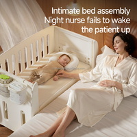 Cuna Multifuncional VSUCH Euro Bed, Cunas Extensibles de Alta Calidad con Altura Ajustable que se Pueden Fijar a la Cama