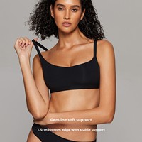 Soutien-gorge de sport et yoga confortable, léger, sans coutures, à maintien élevé, respirant, 100 % nylon, sans rembourrage, avec bretelles non ajustables