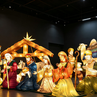 SG-RT219 Lebensgroße Figuren-Laterne Chinesische Neujahrs-Laternen-Show Themenpark-Dekorationen Religiöse Szene