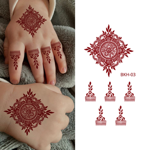 Aangepaste, niet-toxische rode henna tattoo stickers, waterdicht papier, veilig voor babyhuid, voor jongens & meisjes - Product Image 1