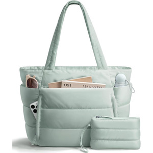Bolso de Mano Portátil con Bolsillo Exterior Antirrobo, Bolso de Hombro Acolchado para Laptop, Bolso Tipo Tote Impermeable - Product Image 3