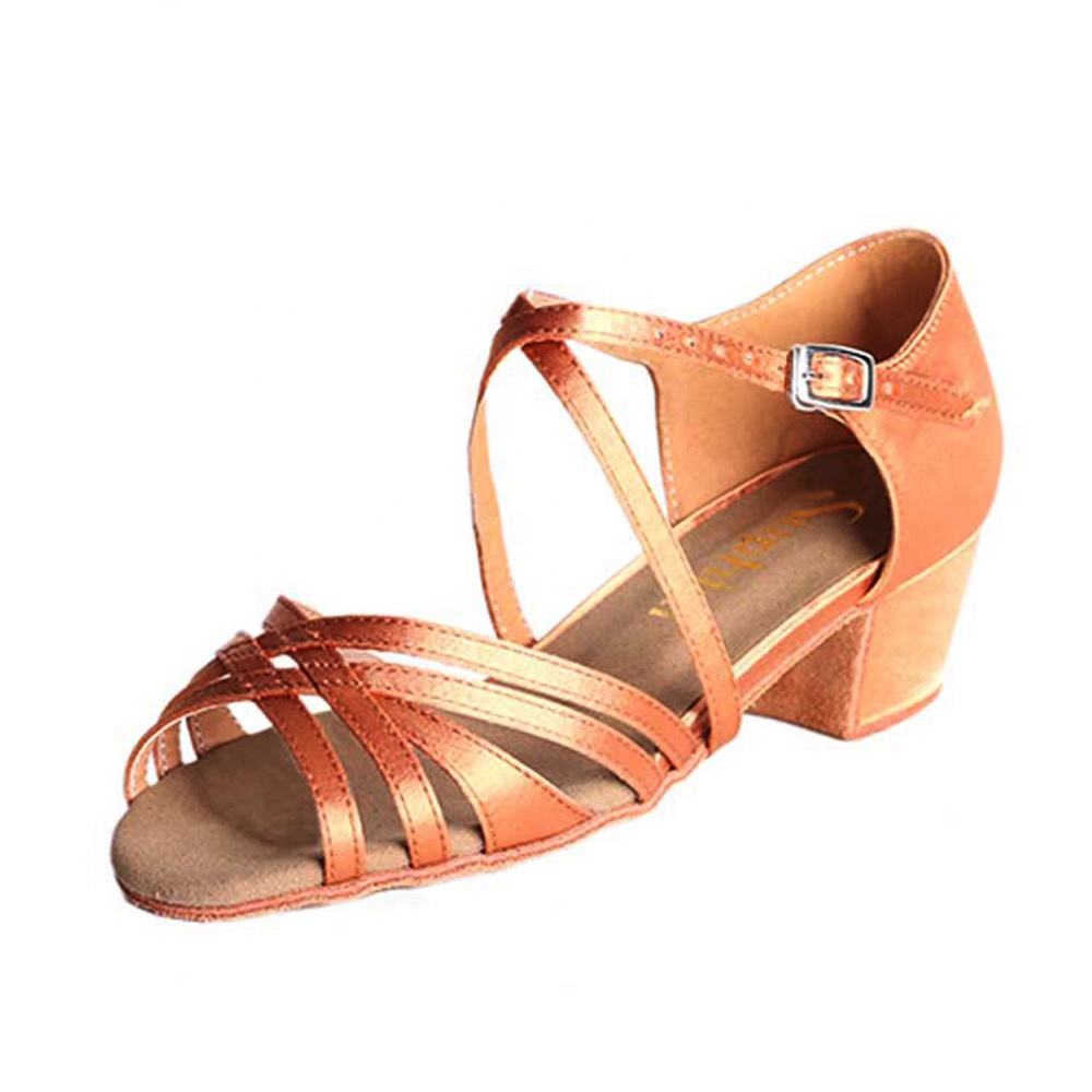 Suphini/Классическая танцевальная обувь с ремешками для девочек и сальсы; Детская танцевальная обувь для латинских танцев