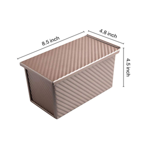 Caja antiadherente para hornear <span class=keywords><strong>pan</strong></span> tostado de acero al carbono, caja negra para hornear <span class=keywords><strong>pan</strong></span> con tapa - Product Image 4