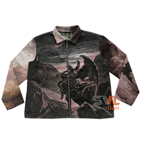 Vêtements pour hommes, vestes et manteaux personnalisés en tapisserie, tailles plus grandes, tissage jacquard, fermeture éclair, veste bomber en satin épais pour hommes, veste en tapisserie pour hommes