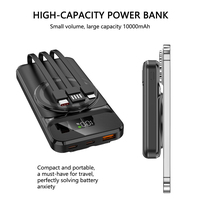 Batterie externe magnétique personnalisée avec logo, 10000 mAh, portable, 22,5 W, charge rapide PD 22,5 W avec 3 câbles pour iPhone