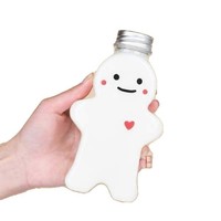Bouteille de thé au lait Peiquan 400 ml en forme de bonhomme en pain d'épices, bonhomme de neige, arbre de Noël, gobelet à thé au lait jetable en plastique PET transparent