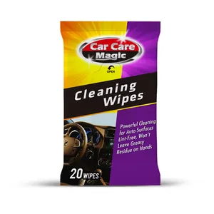 Multipurpose Use Stain Removal Wet Wipes Non-alcoholic Quick Cleaning Product Portable Car Clean and Shine Wet Wipes