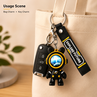Porte-clés Ours en Silicone Mignon de Dessin Animé, Pendentif Créatif pour Sac, Breloque de Sac, Mini Cadeau pour Fête ou Machine à Pinces