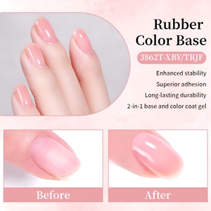 <span class=keywords><strong>Base</strong></span> Gel Caoutchouc Couleurs pour Renforcement des Ongles, <span class=keywords><strong>Vernis</strong></span> à Ongles UV LED Soak Off pour Construction d'Ongles, Utilisation en Salon, Manucure DIY à Domicile, Marque Privée - Product Image 5