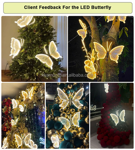 Unique LED Butterfly Party <b>Wedding</b> <b>Props</b> Electric Glowing Butterfly Road Lead Dynamic Moving Butterfly Decor - Product Image 6