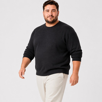Herren Langarm-Rundhalspullover Strickpullover Einfach Lässig Übergrößen Plus Size Oversized Relaxed Fit 6XL 7XL
