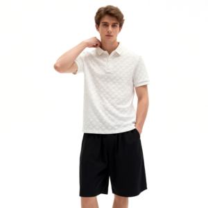 Polo à manches courtes décontracté pour homme, tendance été 2026, couleur unie, soie glacée, toucher frais, style patron - Product Image 3