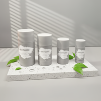 Fournisseur d'emballages cosmétiques : Tubes de baume déodorant vides en plastique gris avec bouchon rotatif scellé et sérigraphié, 15ml, 30ml, 50ml, 75ml