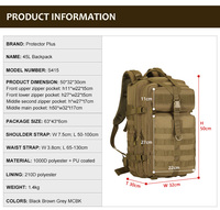 Sacs à dos tactiques Couverture de sac à dos Molle étanche pour l'extérieur Grande capacité pour hommes Sac à dos tactique