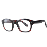 Gafas Bellestron Unisex de Moda con Montura Cuadrada, Diseño de Acetato Grueso Inyectado, Remaches Decorativos y Patillas Anchas, Modelo para Uso Diario