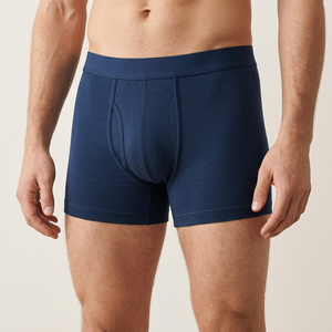 Boxers pour hommes avec logo <span class=keywords><strong>personnalisé</strong></span>, taille mi-haute, en coton modal extensible, respirants, anti-frottement, pour le quotidien, le sport, les voyages d'affaires - Product Image 3