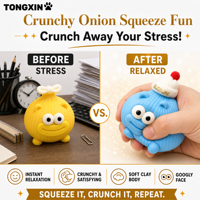 Jouet Squishy en Argile Bleu Croustillant en Forme d'Oignon TONGXIN, Jouets Squishies en Gros, Jouets à Presser en Gros pour la Maison