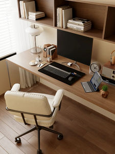 Bibliothèque en bois aux couleurs primaires modernes avec bureau intégré pour salon, étagère de rangement écologique, mobilier de maison personnalisable - Product Image 5