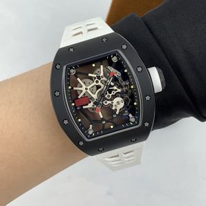 High-Quality Black Ceramic 035 Automatic Mechanical <b>Watch</b>, Skeleton Designer Dial, Barrel-Shaped Men’s Casual Sports <b>Watch</b> - Product Image 6