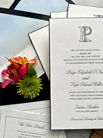 Invitaciones de Boda de Alta Gama con Impresión Tipográfica, Papel Grueso de Algodón, Diseño Floral en Relieve, Personalizables