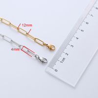 Colliers Chaîne Maille Trombone en Acier Inoxydable Plaqué Or 18 Carats Ne Ternissant Pas