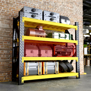 HJ Multi Layer Heavy Duty Metal Storage Rack 4 Tier Height Adjustable For Workshop Warehouse Basement <b>Tools</b> Storage - Product Image 1
